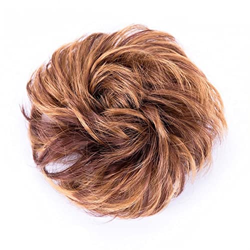 Bun Haarteile 1PCS Extensions Dicker Hochsteckfrisur Gummiband Haarteile for Frauen Unordentlicher Dutt Haarteil Haarknoten Haargummis Synthetische Puff Welliges Chignon Pferdeschwanz Haar Brötchen-Ha