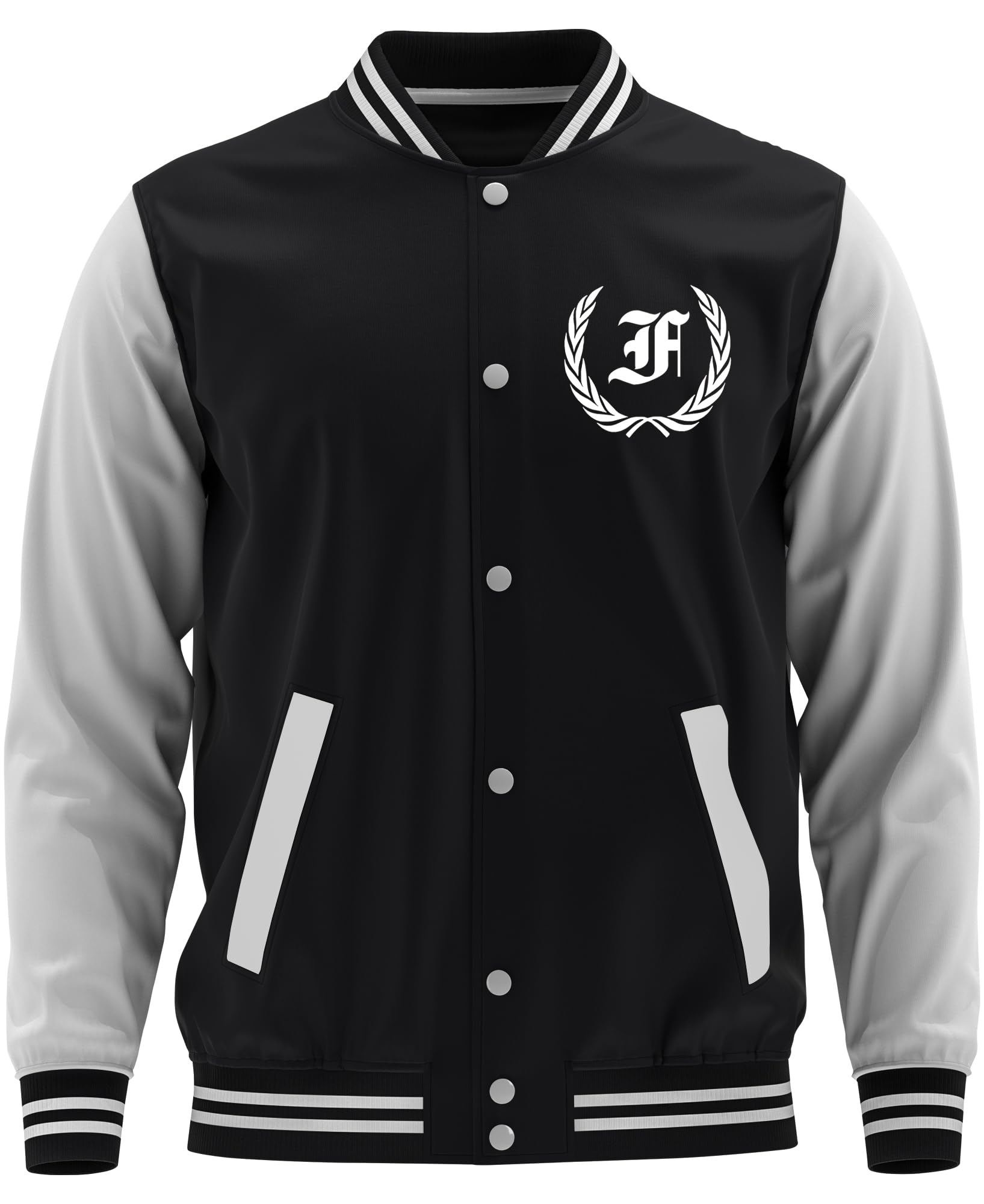 Mein Leben Frankfurt Herren College Jacke | Skyline Hoodie Stadt Frankfurt Jacke Utra Sport Fussball | Schwarz FB (XXL)