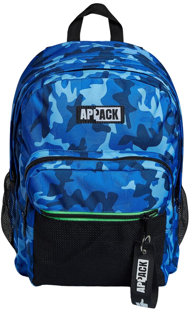 Appack Runder Rucksack mit Doppelfach, Yuzer, Blau, Schule und Freizeit