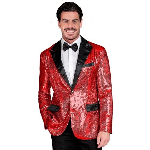 Widmann - Party Fashion Jackett mit Pailletten für Herren, Satin, Disco Fever, Schlagermove