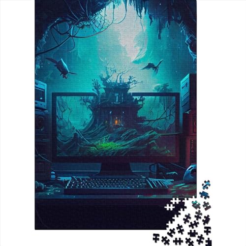 Gaming Coming to Life Holzpuzzle Erwachsenenpuzzle 500 Teile Puzzles für Erwachsene Teenager Puzzles für Erwachsene Lernspiel Herausforderungsspielzeug (Größe 20,47 x 14,96 Zoll)