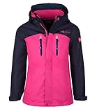 Trollkids Mädchen Bryggen wasserdichte winddichte 3in1 Jacke, Marineblau/Magenta, Größe 116