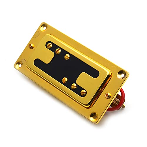 ZENGXUE Mini-Zweidraht-6-Loch-E-Gitarren-Pickup-Pickup-Brücke/Bridge-Pickup Gold Humbucker Tonabnehmer Set (Color : Neck)