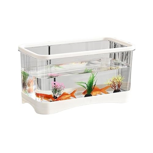 Aquarium Aquarium kleine Wohnzimmer Haushalt Desktop kleine transparente acryl schildkröte Tank schildkröte Box Aquarium-Kit(Weiß,31.5cm*16.5cm*16.5cm)