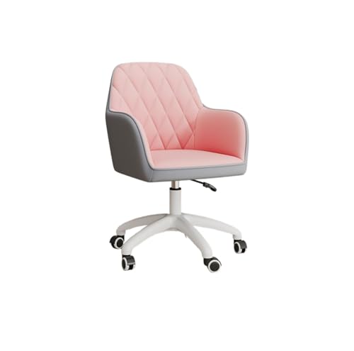 DKSNAJ Bürostuhl, Home-Office-Schreibtischstühle, Drehstuhl, bequemer Heimstoff-Computerbüro-Drehstuhl, verbesserter Drehstuhl (Farbe: verbessert, Grau + Pink) wisdom