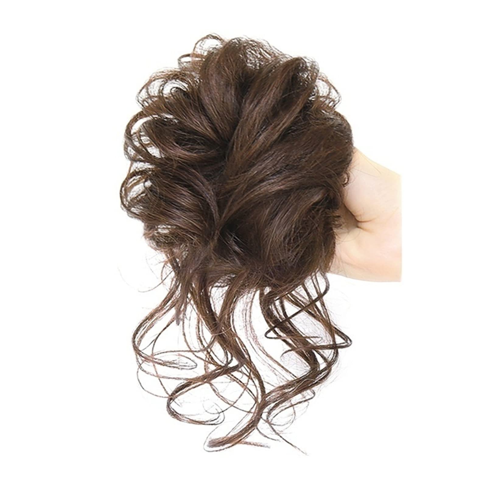 Haarteil Pieces Curly Chignon Donut Scrunchie for Frauen, unordentlicher Dutt, synthetische, zerzauste Hochsteckfrisur, Haarknoten, Verlängerung, elastisches Haarband Haarverlängerung(Light Brown)