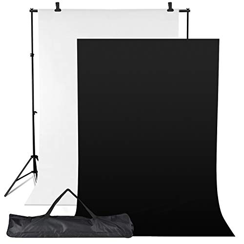 Outdoortips Professionelles Fotostudio-Set, 2 x 3 m, Hintergrund Ständer Set, mit Fotohintergründen, Kulisse, Bildschirm, Fotografieset mit Tragetasche