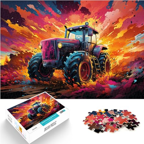 Puzzle für Fantasie, bunter Traktor für Erwachsene, 1000-teiliges Puzzle, Lernspiele, Holzpuzzle, anspruchsvolles Spiel, Geschenke, 1000 Teile (50 x 75 cm)