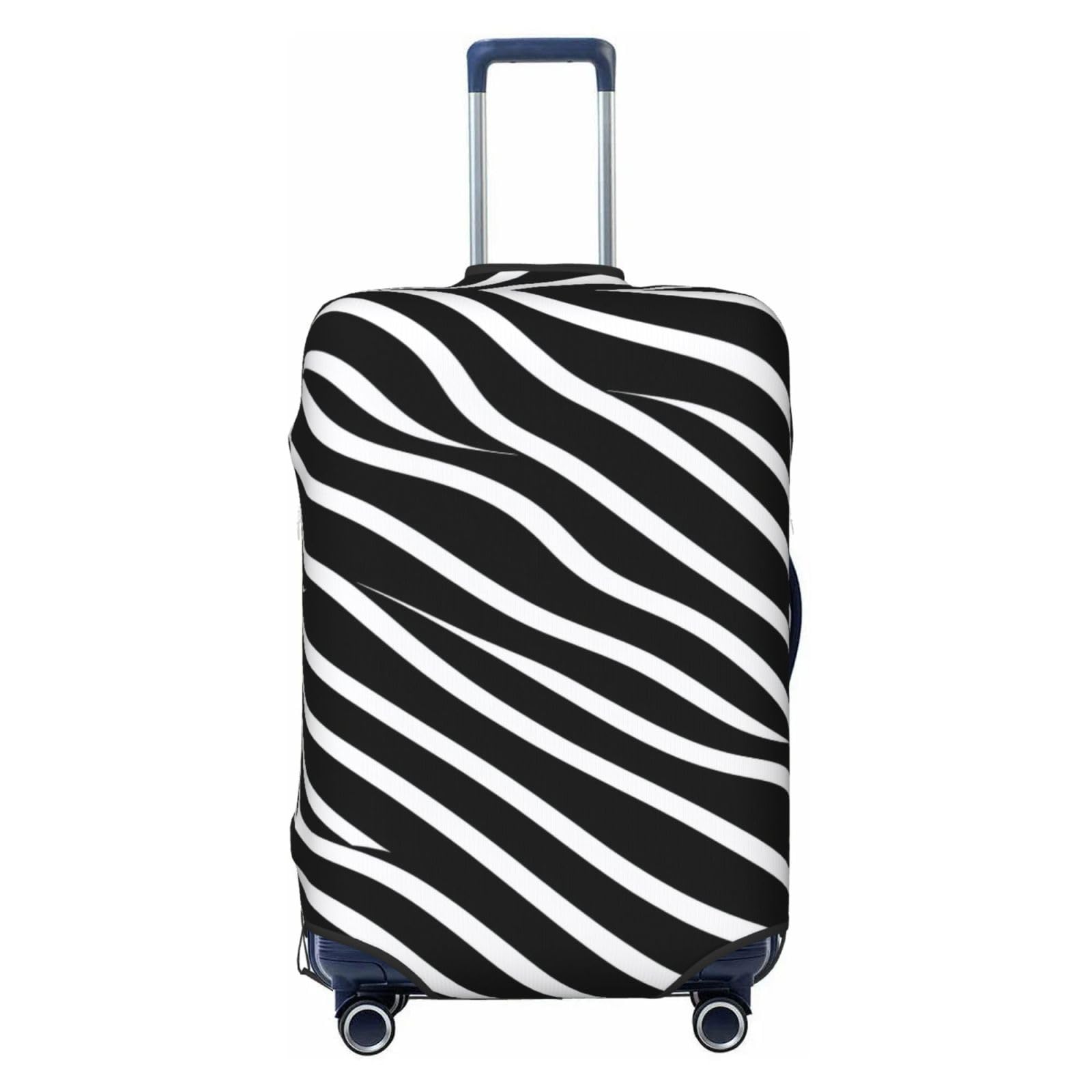 Miniks Black And White Line Reisegepäckabdeckung, robuster Koffer-Schutz, passend für 45,7 - 81,3 cm große Gepäckstücke, Größe XL, Schwarz, X-Large