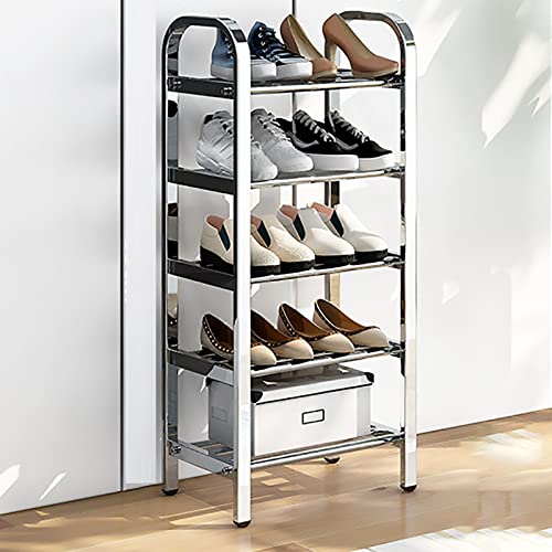 Mehrschichtiger tragbarer Schuhschrank zur Aufbewahrung,Edelstahl-Schuhregal,Metallregal für schmale Räume,verwendet in Wohnzimmer,Schlafzimmer,Dachboden,Korridor,Küche,Garten,Arbeitszimmer,Balkon