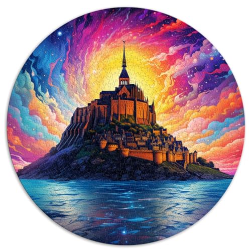 Puzzle für Mont Saint Michel, Puzzle 1000 Teile für Erwachsene, 26,5 x 26,5 Zoll, Puzzle, Mitmachspiel, Familiendekoration