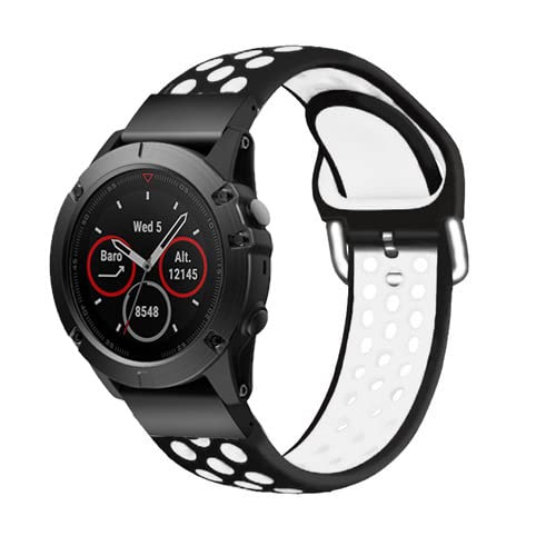 BANDKIT Quickfit-Uhrenarmband für Garmin Fenix 6 6X Pro 5X 5 Plus 3HR 935 945 S60, Silikonband, Schnellverschluss-Armband, 22 mm, 26 mm, 22mm Fenix 6 6Pro, Achat