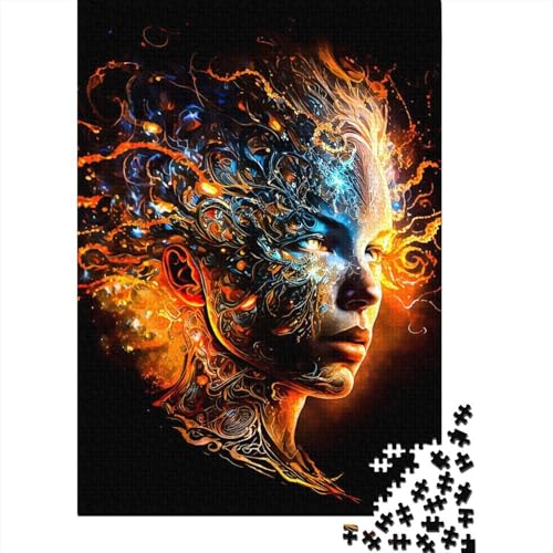 Fantasy Face Puzzle 500 Teile für Teenager Geschenke Holzpuzzle für Teenager Spielspielzeug für Erwachsene Familienpuzzle Geschenk 52x38cm