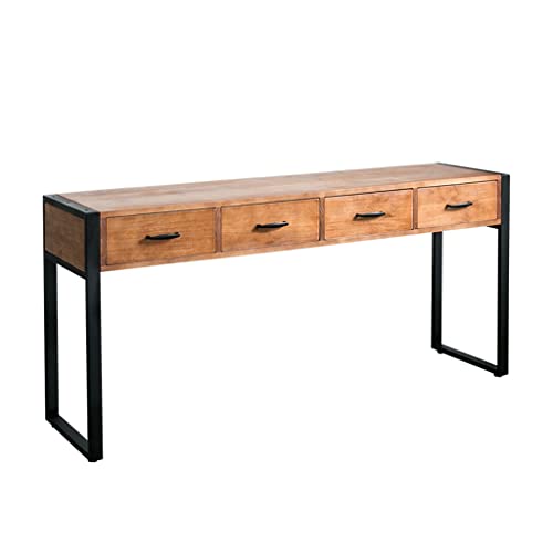 CNBYDK Konsolentisch, Konsolentisch, schmaler Sideboard-Sofatisch aus Holz, Eingangstisch mit Schubladen und Ablageflächen, Akzenttisch für Wohnzimmer, Flur