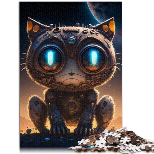 Puzzle als Geschenk, Weltraum-Mechanische Katze, Puzzle 1000 Teile für Erwachsene, Holzpuzzle, Familienspiele, Weihnachts- und Geburtstagsgeschenke, 1000 Teile (50 x 75 cm)