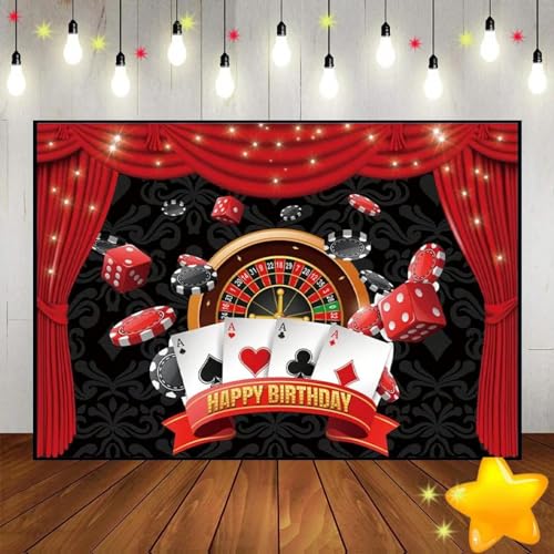 Casino Alles Gute zum Geburtstag Party Las Vegas Casino Nacht männer Hintergrund Foto Hintergrund Dekoration Fotografie kulissen Banner 350x230cm