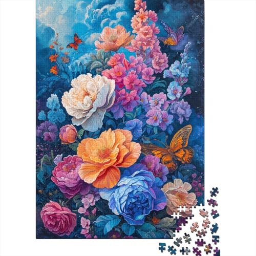 1000 Teile für Erwachsene, schwierige Puzzles, bunte Blumen, Puzzles für Erwachsene und Teenager, für anspruchsvolle Puzzlespiele und Familienspiele (Größe 75x50cm)