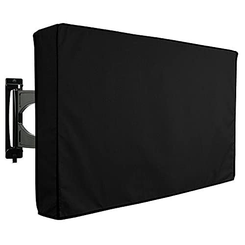 Crepundia Outdoor Tv Cover Schwarzer Außen-TV-Abdeckung Wasser und resistenter Schutzabdeckungs-Wandmontage-Appliance-Abdeckung(for 50 52 Inches TV)