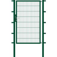 Metallzaun Einzeltor für Doppelstabmatte Grün 200 cm x 100 cm
