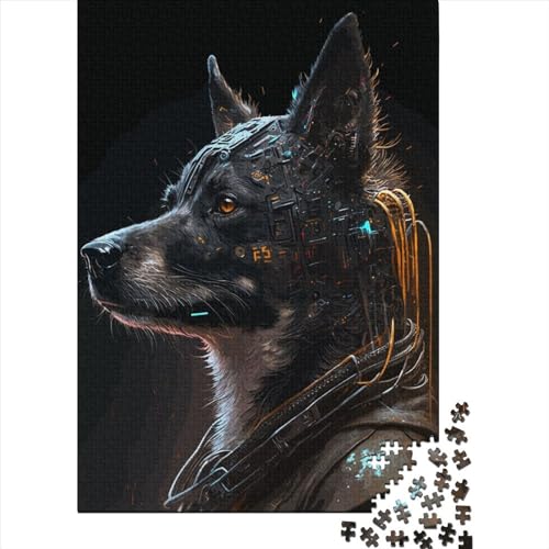 Kunstpuzzle für Erwachsene 1000 Teile Punk-Menschenhunde Holzpuzzle für Erwachsene Puzzlespielzeug Lustige Familienpuzzles für Erwachsene 29,53 x 19,69 Zoll