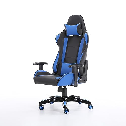 Ergonomischer Gaming-Stuhl, bequemer Computerstuhl für schwere Menschen, verstellbarer Lendenwirbel-Schreibtisch-Bürostuhl mit 360°-Drehsitz, atmungsaktives Leder-Videospiel-Stühle für Erwachsene,