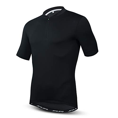 Herren Radtrikot Kurzarm Outdoor Biking Bekleidung mit 3 Gesäßtaschen, schwarz, XX-Large