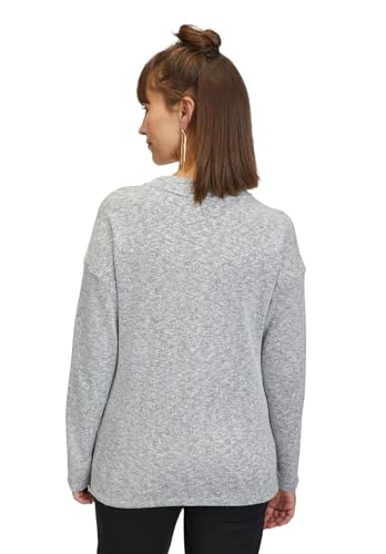 Cartoon Damen Sweatshirt mit Stehkragen Grau/Weiß,44