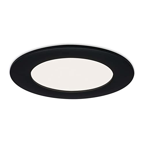 Briloner Leuchten - LED Einbauleuchte, Einbaulampe LED, Deckenlampe 7 Watt, 600 Lumen, 4.000 Kelvin, IP44, Schwarz-matt, 120x28mm (DxH)