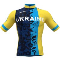 UKRAINISCHE NATIONALMANNSCHAFT 2022 Kurzarmtrikot, für Herren, Größe S, Radtriko