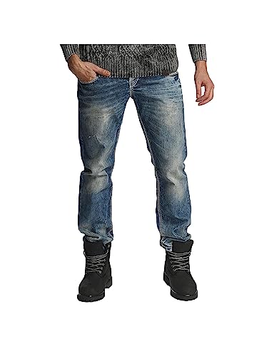 Cipo & Baxx Herren Jeans/Straight Fit Jeans Used blau W 31 L 32