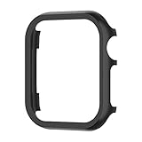 TONECY Gehäuse aus Aluminiumlegierung für Apple Watch Series 7 41 mm 45 mm Metall Bumper Cases für iWatch 6 SE 5 3 40 mm 44 mm Rahmen Schutzhülle (Farbe: Svart, Größe: 45 mm)