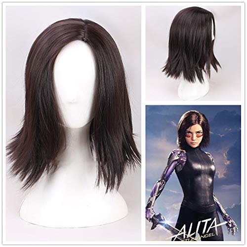 LINLINCD Cosplay wig Film Alita Battle Angel Alita Cosplay Perücke Schwarz Mix Frauen Synthetische Halloween Karneval Prop Kostüm Perücken Sl-452