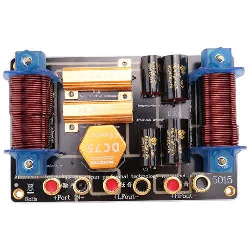 Seprendi 1 x 1100 W Audio-Frequenzteiler, Kunststoff + Metall, Audio-Crossover, Zwei-Wege-Lautsprecher, Crossover 12, 38,1 cm, Bühnenleistung, Hochleistungs-Frequenz-Teiler