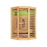 Home Deluxe – Infrarotkabine REDSUN XL Deluxe - 155 x 120 x 190 cm - für 2-3 Personen, 6 Vollspektrumstrahler, Holz: Hemlocktanne I Infrarotsauna, Sauna, Wärmekabine, Infrarot