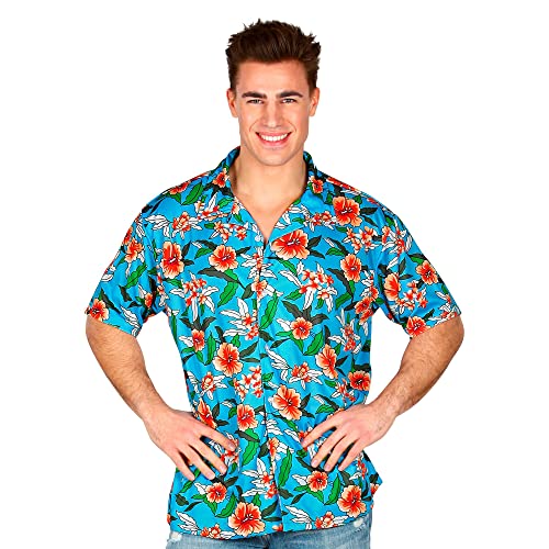 Widmann 70663 Hawaiihemd für Erwachsene, Herren, Blau, M/L