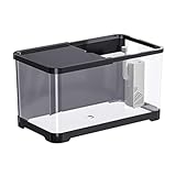 Aquarium Aquarium Desktop Transparent Acryl Aquarium Mit Deckel Und Basis Kleine Wohnzimmer Haushalt Fischzucht Tank Aquarium-Kit(Schwarz,Mittel)