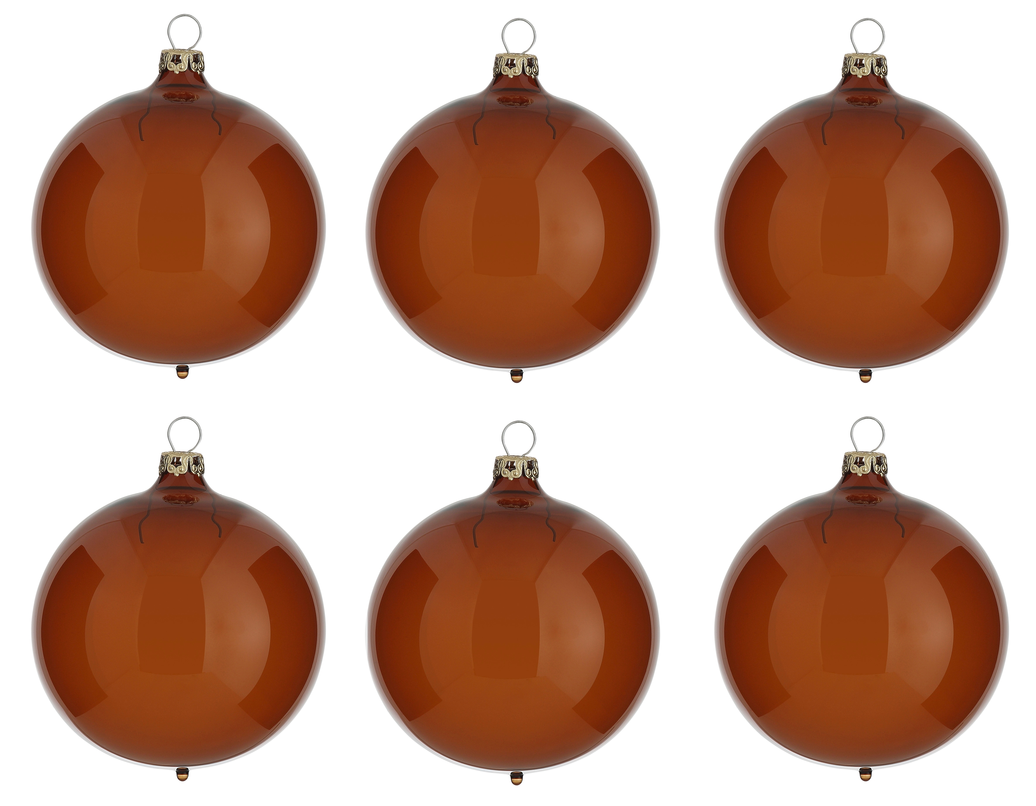 Thüringer Glasdesign Weihnachtsbaumkugel "Transparent", (Set, 6 St.)