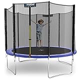 Kinetic Sports Outdoor Trampolin TPLH10 Gartentrampolin für Kinder und Erwachsene mit Randabdeckung und Sicherheitsnetz Ø 310 cm