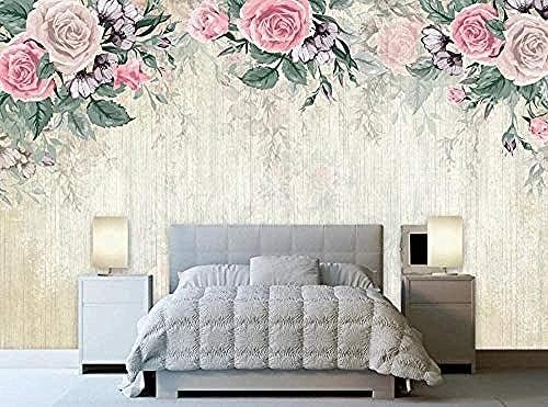 XLMING Handgemalte Einfache Rosa Blumendekoration 3D Tapeten Home Esszimmer Sofa Schlafzimmer Wohnzimmer TV Hintergrund-200cm×140cm