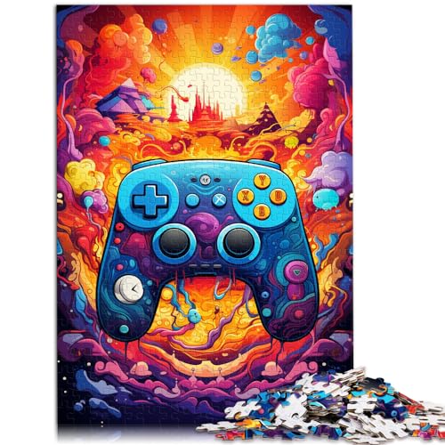 Puzzlespiel, farbenfroher Psychedelischer Spielecontroller, 1000 große Teile, Puzzle für Erwachsene, Holzpuzzle, Geschenk zum Geburtstag, 1000 Teile (50 x 75 cm)