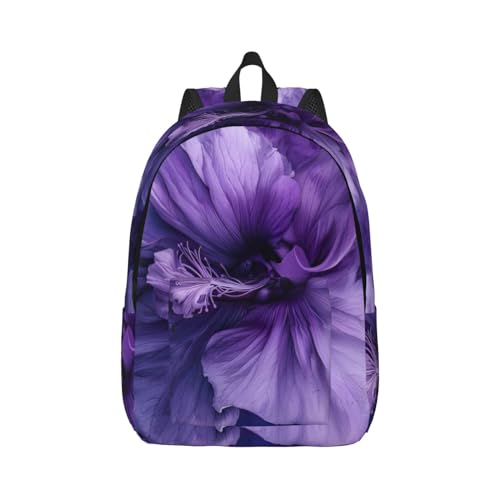 WURTON Violette Unisex-Leinen-Tasche, Schultertasche, leichter Rucksack für Damen und Frauen, Schwarz , M