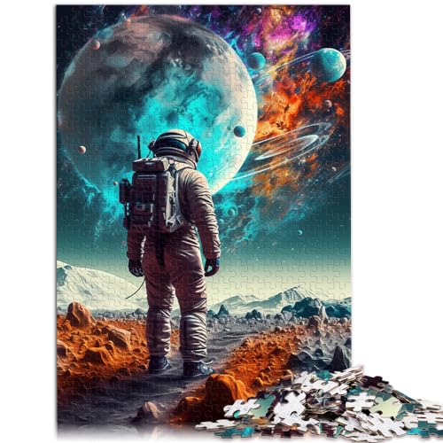 Puzzle Bunter Astronaut 1000 Teile Puzzle für Erwachsene Holzpuzzle Jedes Teil ist einzigartig - Anspruchsvolles Familienspaßspiel 1000 Teile (50 x 75 cm)