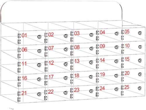 Handy-Schließfach, durchsichtige Handy-Aufbewahrungsbox aus Acryl mit Türschlössern und Schlüsseln, Wandmontage für Büro, Schule, Klassenzimmer, Fabrik, 25