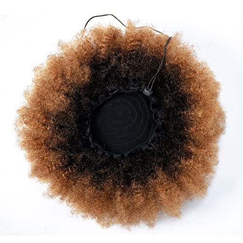 Pferdeschwanz Haarteil Menschenhaar-Pferdeschwanz Afro Kinky Curly Kordelzug Pferdeschwanz 6" 8" 10" Brasilianisches Reines Remy Haar Kordelzug Afro Puff Pferdeschwanz Clip In Haarverlängerungen Pferd