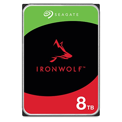 Seagate IronWolf ST8000VN004 Interne Festplatte, 8 TB, 6 GB/s, 256 MB, 7200 U/min, 24 Stunden Service für PC, NAS, RV Sensor