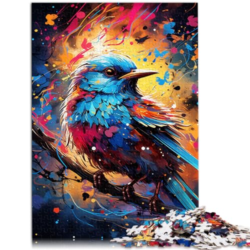 Puzzle für farbenfrohe psychedelische Fantasy-Spatzen, Kunst-Puzzle für Erwachsene, 1000 Teile, Holzpuzzle, Heimdekorations-Puzzle, 1000 Teile (50 x 75 cm)