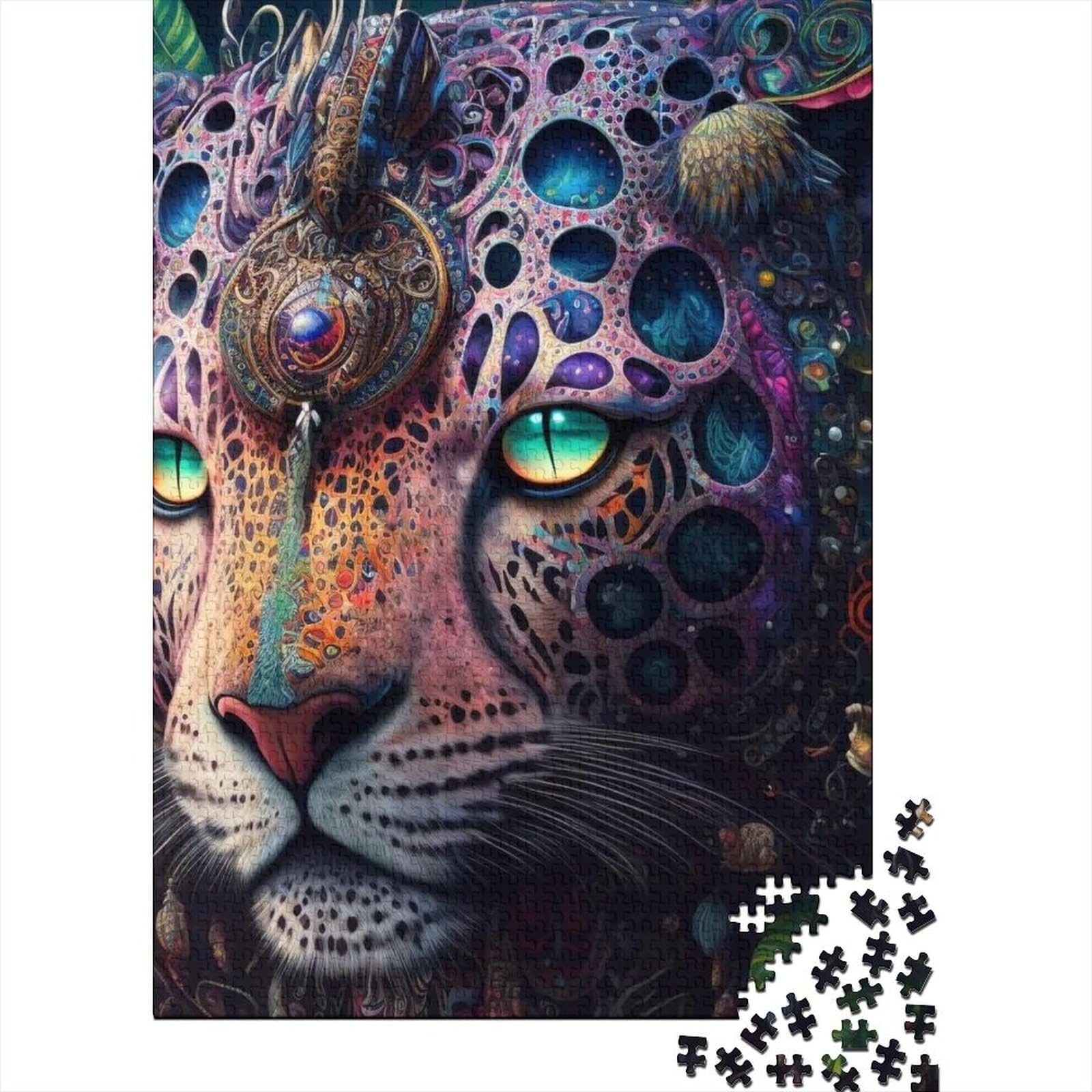 1000 Teile für Erwachsene, schwierige Puzzles, magischer Jaguar für Erwachsene, 1000 Teile Puzzlespiel, Spielzeug für Erwachsene, Familienpuzzle, Geschenk (Größe 75x50cm)