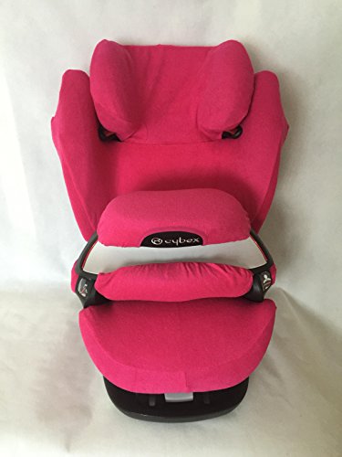 Sommerbezug Schonbezug für Cybex Pallas M und S + M- und S-Fix Frottee 100% Baumwolle pink + Wechselbezug für den Fangkörper