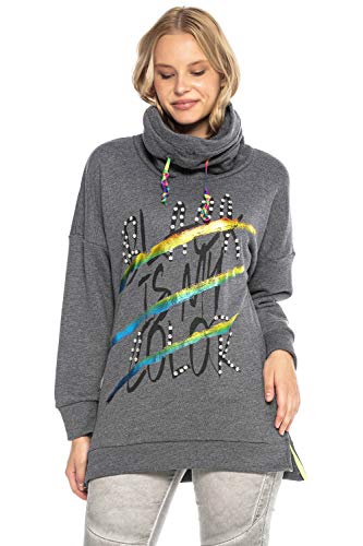 Cipo & Baxx, Sweatshirt Mit Hohem Schallkragen in mittelgrau, Sweatshirts und Hoodies für Damen