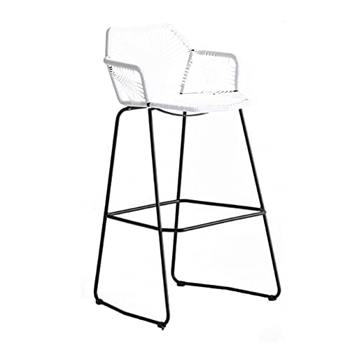 TBSZCM Frühstücksbarhocker, Sitzhöhe 29,5 Zoll, Barhocker, Moderne Hocker aus Kunststoff-Rattan, Thekenhöhe, lässige Stühle für Kücheninsel, Bar, Bistro, Barhocker (1 Stück) Run forward